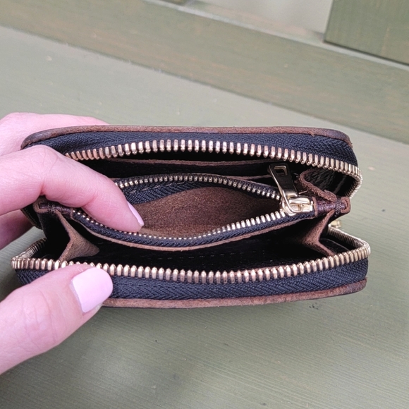 Portland Leather Goods Small Zip Wallet In 'Coldbrew" - Picture 5 of 6